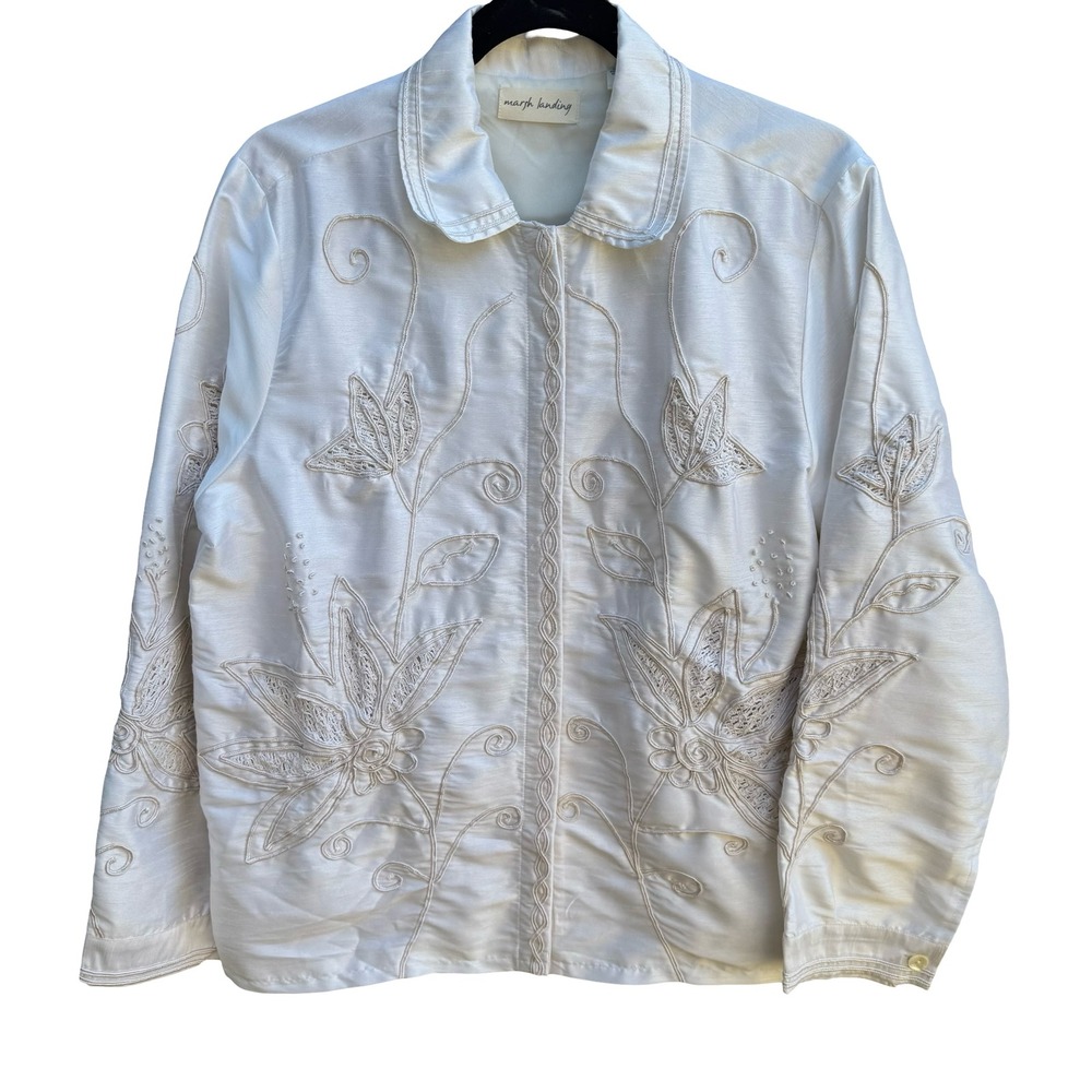 Marsh Landing Coquette Coastal Grandma Regency Floral Embroidered Beaded Jacket